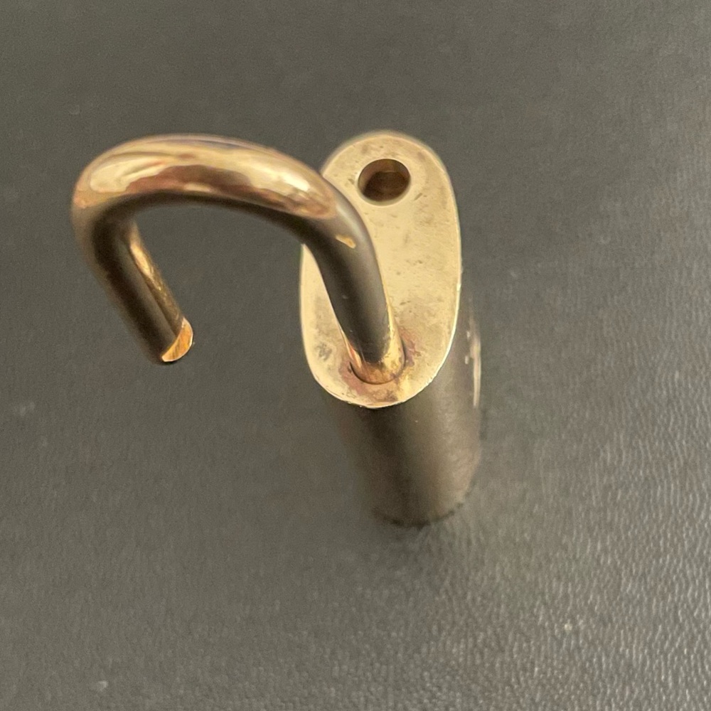 LOUIS VUITTON Gold Metal Padlock & Key Set #322 - Picture 8 of 9